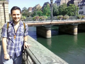 Castillo-Montanye in Strasbourg, France on his study abroad program. 