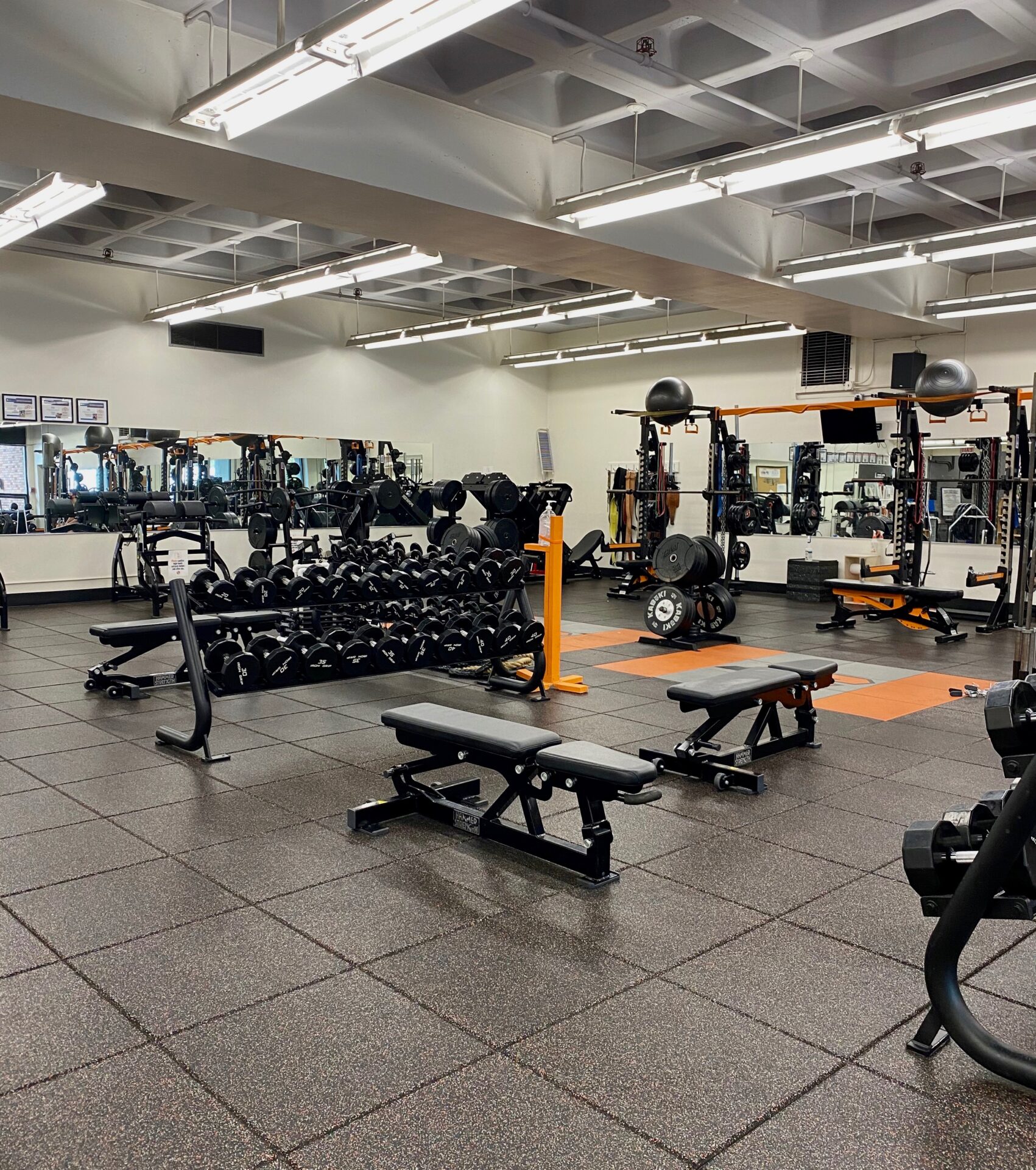 Photograph of empty Lewis & Clark weightroom.
