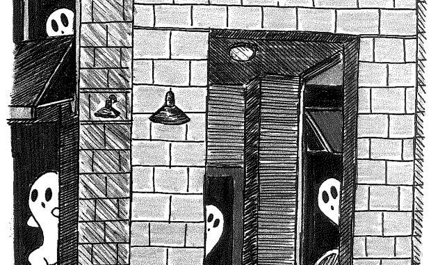 Illustration of ghosts haunting Maggie's