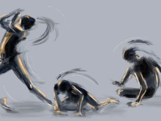 Illustration of three dancing figures.