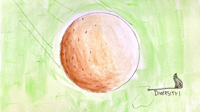 Illustration of a golf ball.