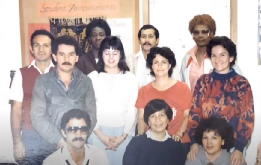 The 1984 Partners of the Americas Academic English Studies teachers smile.