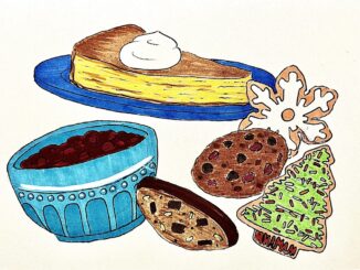 Illustration of holiday food