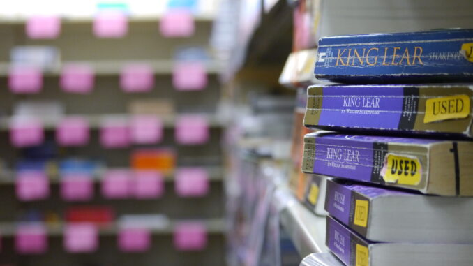 Photo of a stack used "King Lear" books