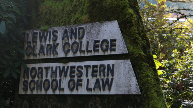 Photo of lewis and clark law sign up close