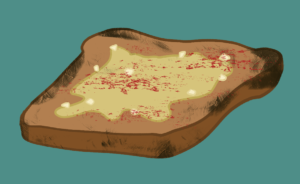 Illustration of garlic bread
