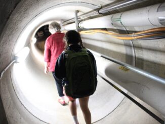 Photo of students in the tunnels