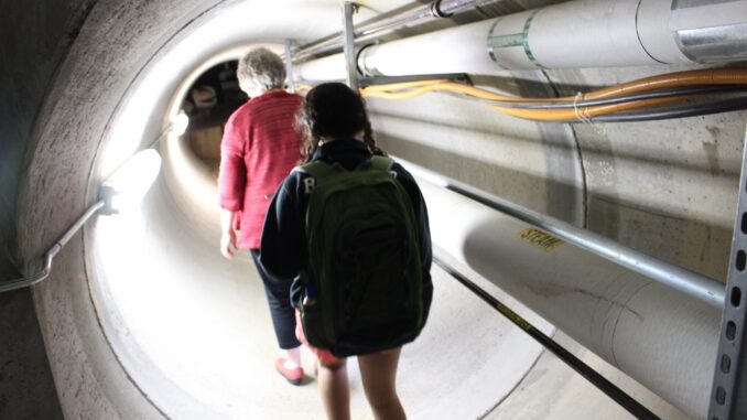 Photo of students in the tunnels