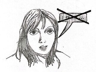 Illustration of a woman with no speech