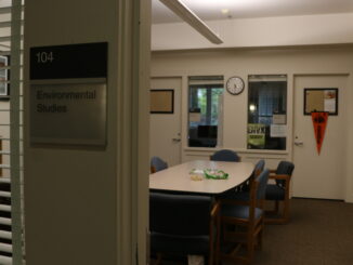 Photo of desk in Albany ENVS office