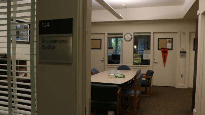 Photo of desk in Albany ENVS office